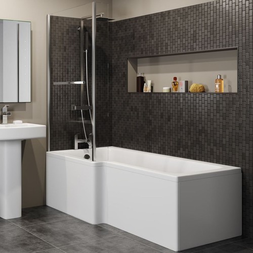 Shaped shower bath - l, lh/rh
