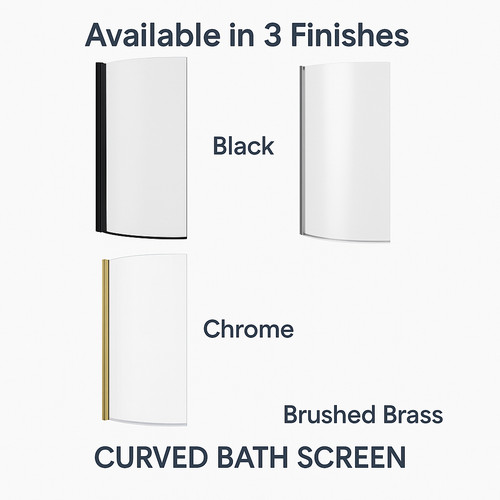 Shape bath screen 550 - 550, radius