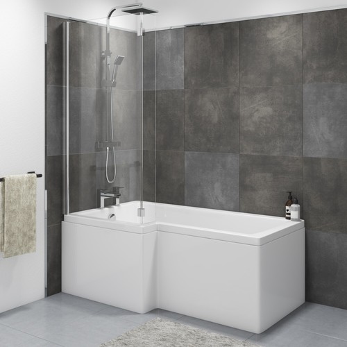 Shaped shower bath left hand - shower,