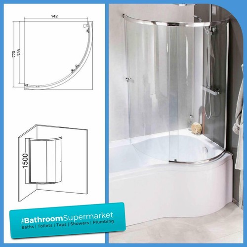 Curved shower bath screen - shower,
