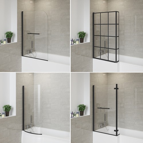 Black folding pivot bath - black,