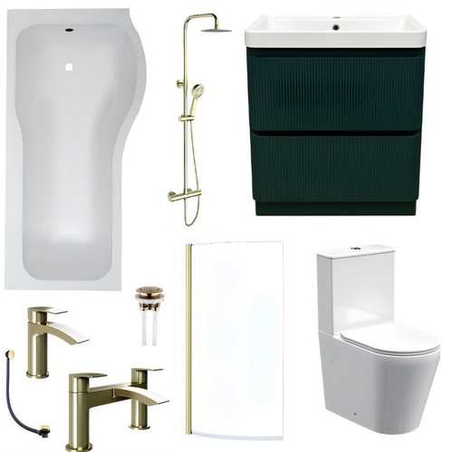 Full bathroom suite - suite, green